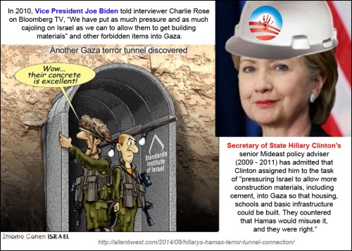 2014_08 Obama-Clinton got Hamas cement for tunnels
