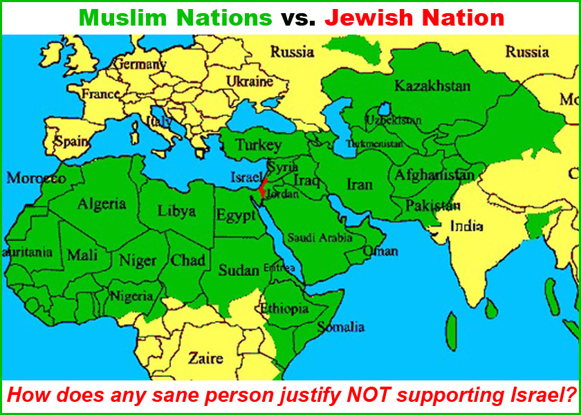 Map Muslim Vs Jewish Nations 