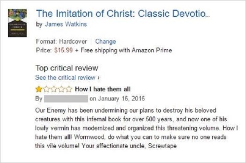 Review by Screwtape of Imitation of Christ